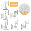 48Pcs 6 Styles Alloy Pave Clear Cubic Zirconia European Dangle Charms PALLOY-FI00002-2