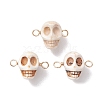 Halloween Synthetic Magnesite Skull Links Connector Charms PALLOY-JF02700-1