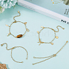 12Pcs Half Finished 304 Stainless Steel Paperclip Chains Connector Bracelet Makings MAK-SC0001-35-3