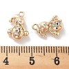 Rack Plating Snowman Brass Clear Cubic Zirconia Pendants KK-M102-13G-A-3