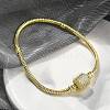 Brass Micro Pave Clear Cubic Zirconia Link Bracelets BJEW-S158-15G-2