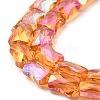 AB Color Plated Transparent Glass Beads Strands EGLA-P051-06A-A04-3