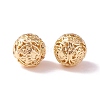 Brass Hollow Round Beads KK-P226-29CG-2