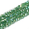 Electroplate Transparent Glass Beads Strands GLAA-N021-4mm-27-1