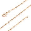 1.5mm Rack Plating Brass Singapore Chain Necklaces for Women Men MAK-L044-28KCG-4