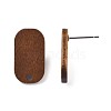 Walnut Wood Stud Earring Findings MAK-N032-047-4