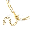 Brass and ABS Imitation Pearl Layered Necklace for Women NJEW-JN04911-02-5