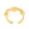 Shell Shape Brass Open Cuff Rings RJEW-U009-07G-3