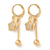 Rhinestone Star Leverback Earrings EJEW-K256-19KCG-1