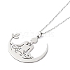 Non-Tarnish 201 Stainless Steel Yoga Human Pendant Necklace with Cable Chains NJEW-Q317-09P-2