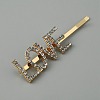 Word LOVE Alloy Rhinestone Hair Bobby Pins FIND-WH0152-34B-KCG-1