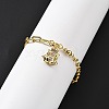 Brass Micro Pave Clear Cubic Zirconia Charm Bracelets BJEW-U020-19G-2