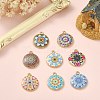 40Pcs 8 Styles Alloy Printed Pendants PALLOY-CJ0002-54-5