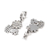 Left and Right Clover & Flower 304 Stainless Steel Shell Dangle Earrings EJEW-L283-068P-2