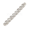 Brass Pave Cubic Zirconia Three Flat Round Links Connector Charms KK-P277-52D-A-3