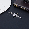 1Pc 304 Stainless Steel Cross Pendants STAS-BBC0005-89-4