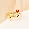 Brass Enamel Cuff Rings for Women RJEW-F188-04G-02-3
