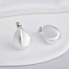 Drawbench Teardrop Brass Stud Earrings for Women EJEW-G391-08S-1