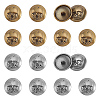 8Pcs 2 Colors 1-Hole Alloy Shank Buttons BUTT-AR0001-40-1