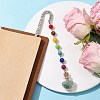 7 Chakra Gemstone Bead & Natural Green Aventurine Glass Heart Wishing Bottle Pendant Bookmarks AJEW-JK00313-06-2