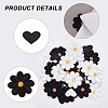 Gorgecraft 60Pcs 4 Style Sunflower & Love Heart Shape Computerized Embroidery Cloth Iron on/Sew on Patches DIY-GF0006-77-6