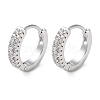 Brass Micro Pave Clear Cubic Zirconia Hoop Earrings EJEW-S234-01P-1