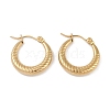 PVD Vacuum Plating 201 Stainless Steel Textured Hoop Earrings EJEW-I309-53A-G-1