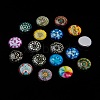 Mosaic Printed Glass Half Round/Dome Cabochons X-GGLA-N004-16mm-G-8