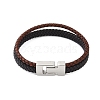 Braided Microfiber Leather Cord Bracelets for Women Men BJEW-D304-17P-03-2