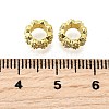 Wave Rondelle Brass Micro Pave Cubic Zirconia European Beads KK-K300-07A-G-2