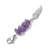 Alloy Feather Pendant Decorations HJEW-JM01874-5