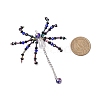 3Pcs 3 Colors Halloween Theme Spider Glass Pendants PALLOY-JF02882-3