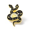 Snake with Sun Black Art Cool Enamel Pin JEWB-P008-A03-1