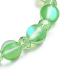 8mm Holographic Synthetic Moonstone & Shell Pearl Round Beaded Stretch Bracelets BJEW-JB10920-5