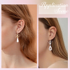 10 Piars 2 Colors Bowknot Brass Laverback Earrings for Women EJEW-SC0001-92-5