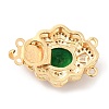 Brass Micro Pave Clear Cubic Zirconia Box Clasps KK-E052-01F-G04-2