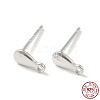 Teardrop 925 Sterling Silver Stud Earring Finddings STER-K174-14S-1