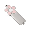 304 Stainless Steel Pink Enamel Connector Charms STAS-P377-14P-B-2