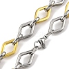 201 Stainless Steel Rhombus Links Chain Necklace NJEW-F22-39N-GP-2