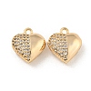 Brass Micro Pave Clear Cubic Zirconia Charms KK-Z057-05G-1