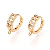 Brass Micro Pave Cubic Zirconia Hoop Earring Finding KK-N261-28G-1