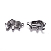 Brass Micro Pave Cubic Zirconia Links connectors ZIRC-K081-54B-1