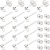 Unicraftale 60Pcs 304 Stainless Steel Ball Stud Earrings Post STAS-UN0028-88-1