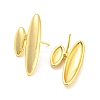 Rack Plating Brass Oval Stud Earrings EJEW-A028-30G-2