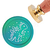 Brass Wax Seal Stamp with Handle AJEW-WH0184-0377-1