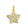 Brass Micro Pave Clear Cubic Zirconia Pendants KK-H493-03G-01-1