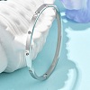 304 Stainless Steel Rhinestone Bangles for Women BJEW-Z092-05P-2