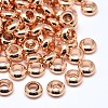 Brass Flat Round Spacer Beads KK-M085-10RG-NR-1