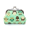 Owl Printed Cloth Kiss Lock Wallets PW-WG6E7CE-02-1