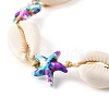 4Pcs 4 Colors Natural Cowrie Shell & Synthetic Turquoise Braided Nylon Bracelets for Women BJEW-JB11535-5